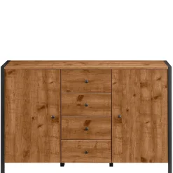 Sale Kommode in Eiche Holzoptik und Schwarz - Lavion Sideboards