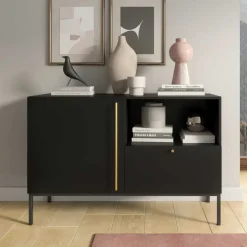 Best Kommode in Schwarz mit Gold - Groot Sideboards