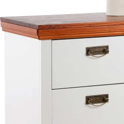 Sale Kommode mit 5 Schubladen in Weiß & Kirschbaum - Vendirai Kommoden