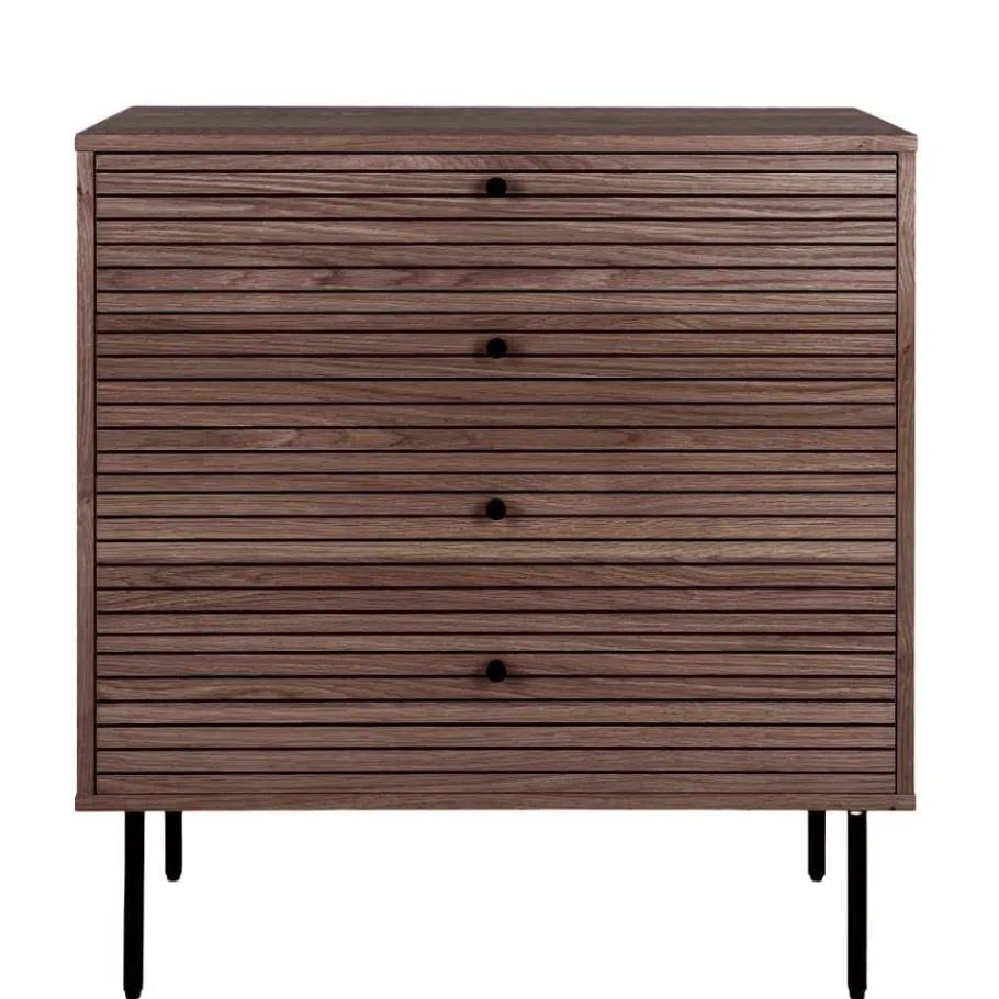 Sale Kommode mit dunklem Furnier in Braun - Wega Kommoden