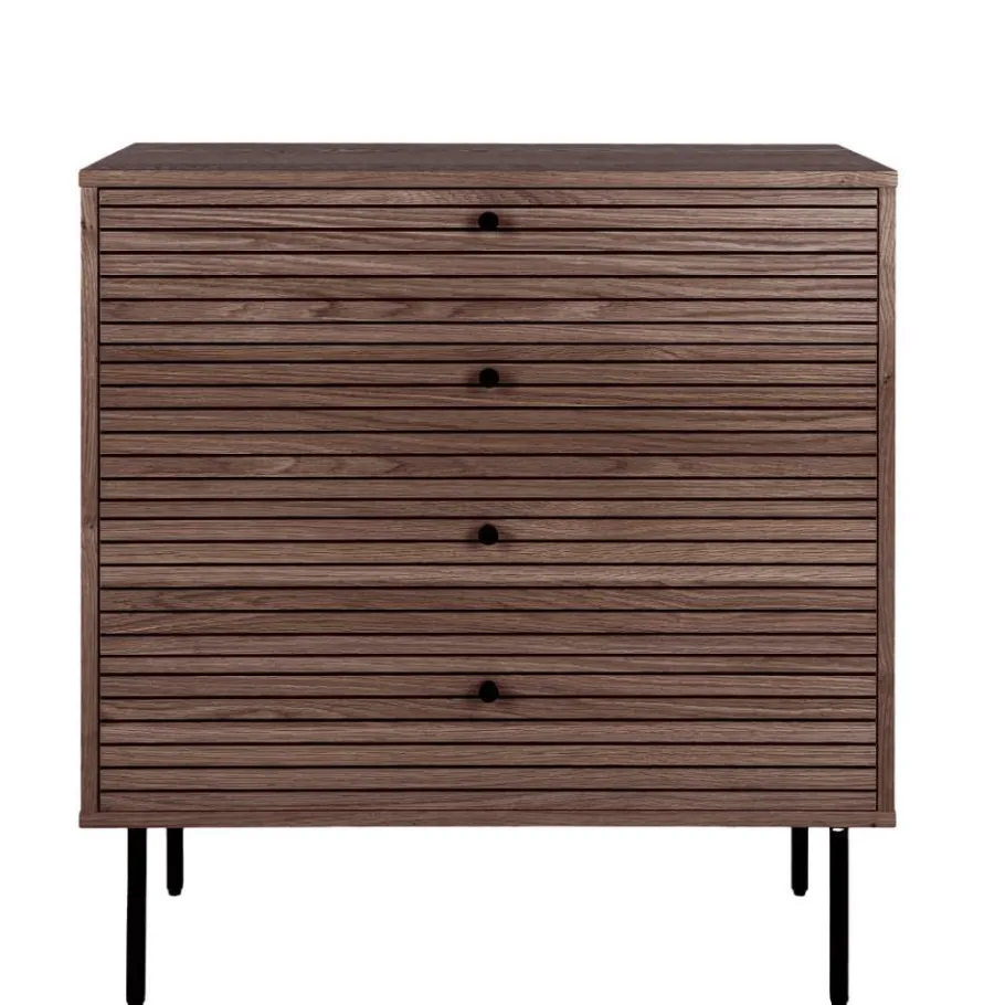 Sale Kommode mit dunklem Furnier in Braun - Wega Kommoden