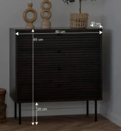 Sale Kommode mit dunklem Furnier in Braun - Wega Kommoden