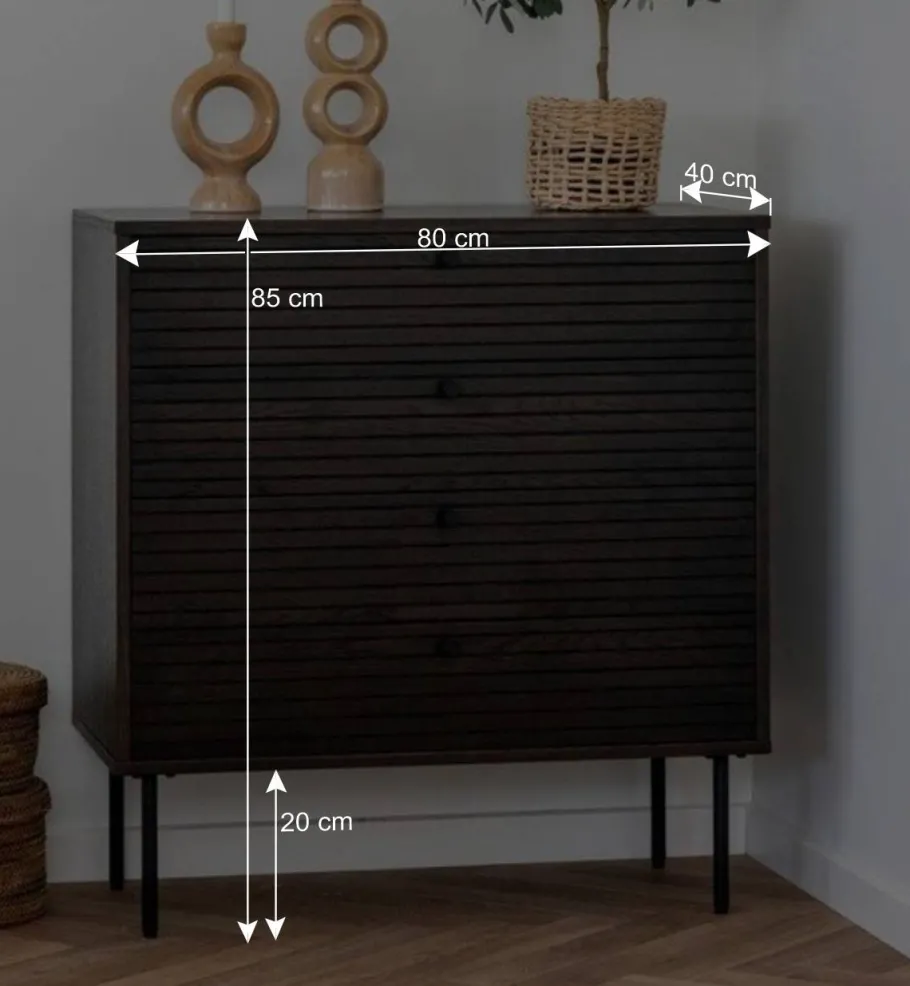 Sale Kommode mit dunklem Furnier in Braun - Wega Kommoden