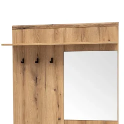 Clearance Kompakt-Garderobe in Eiche Optik und Graugrün - Oliva Garderoben