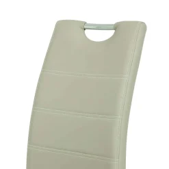 Discount Kunstleder Essstuhl in Beige & Chrom - Jenna (Set) Stühle
