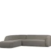 Sale L Sofa im Skandi Design in Grau Chenille - Grandessa Sofas