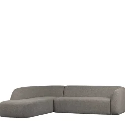 Sale L Sofa im Skandi Design in Grau Chenille - Grandessa Sofas