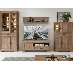 Discount Landhaus Anbauwand in Eiche - Barack (vierteilig) Wohnwände