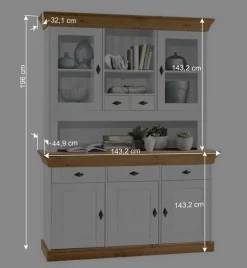 Sale Landhaus Buffetvitrine Sibiuta in Weiß Kommoden