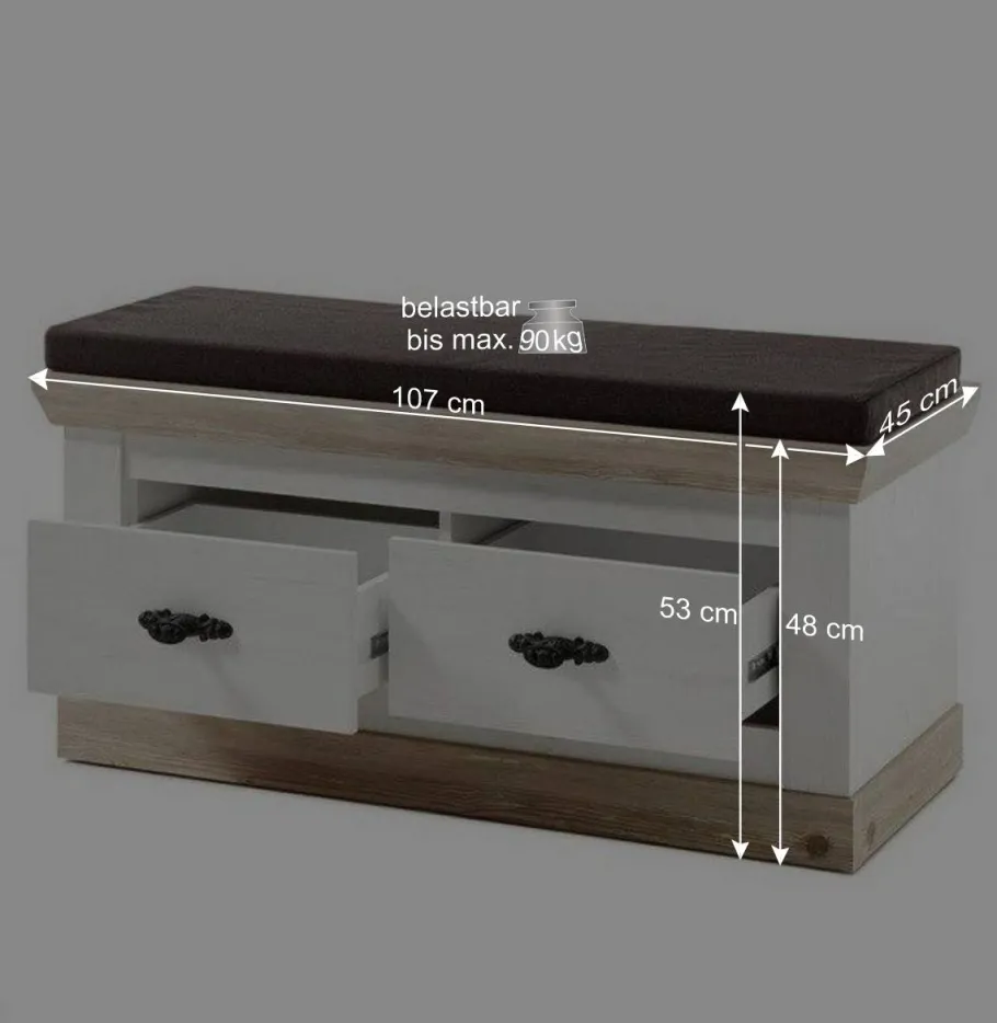 Best Landhaus Dielenmöbel Kombination - Nedita I (fünfteilig) Garderoben