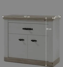 Best Landhaus Dielenmöbel Kombination - Nedita I (fünfteilig) Garderoben