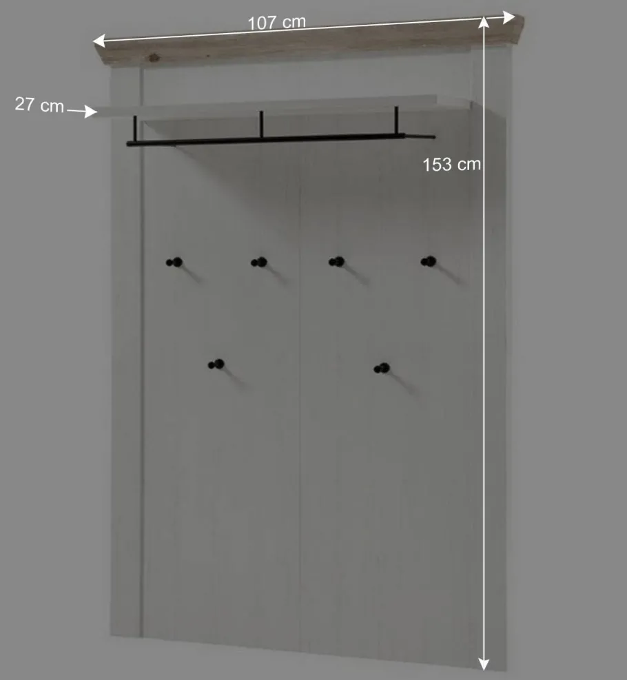 Best Landhaus Dielenmöbel Kombination - Nedita I (fünfteilig) Garderoben