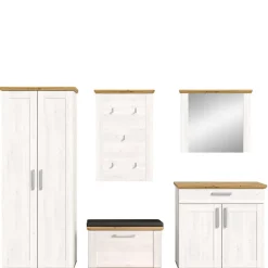 Best Landhaus Flur Möbelset komplett - Tocella (fünfteilig) Garderoben