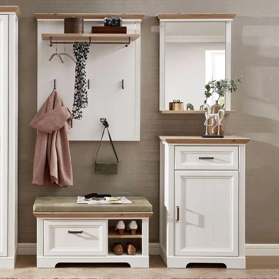 Best Landhaus Flurmöbel Kombi - Nurelcas (vierteilig) Garderoben