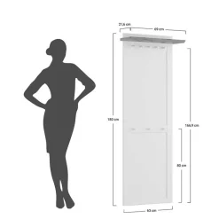 Outlet Landhaus Garderobenpaneel aus Kiefer zweifarbig - Zalya Garderoben