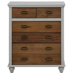 Outlet Landhaus Hochkommode mit sechs Schubladen - Veproma Kommoden