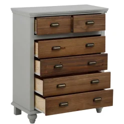 Outlet Landhaus Hochkommode mit sechs Schubladen - Veproma Kommoden