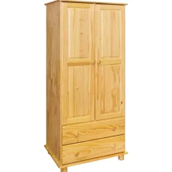 Outlet Landhaus Holz Kleiderschrank mit Kugelfüßen - Kascanu Kleiderschränke|Schränke