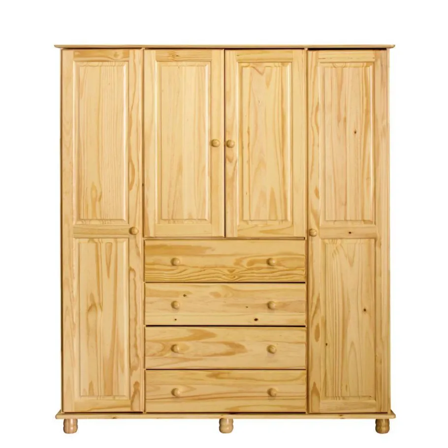 Sale Landhaus Kleiderschrank aus Kiefernholz - Lajuna Kleiderschränke|Schränke