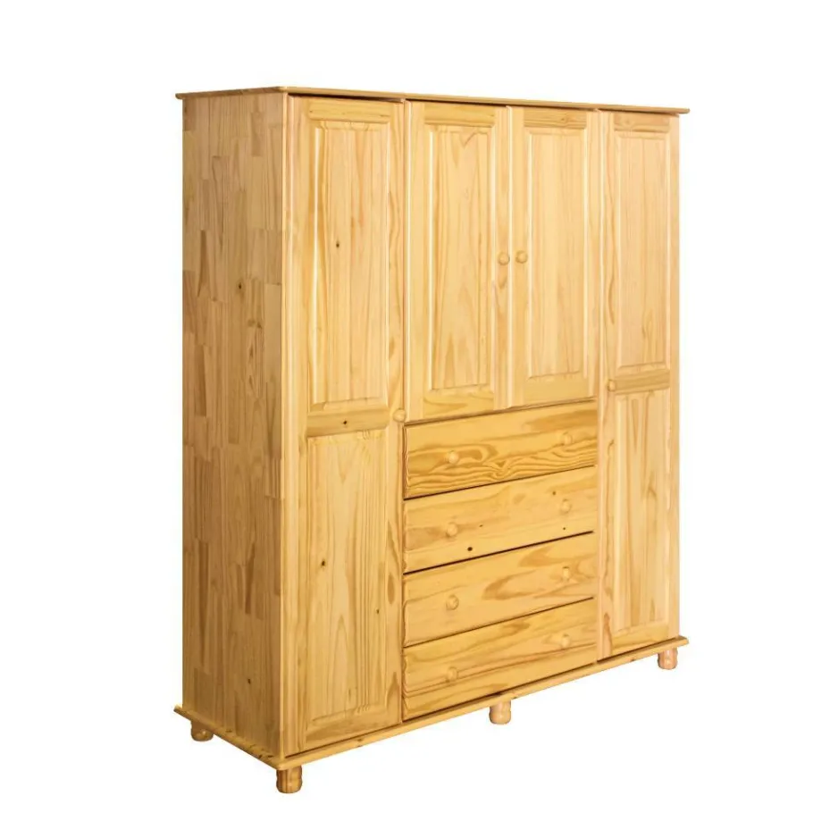 Sale Landhaus Kleiderschrank aus Kiefernholz - Lajuna Kleiderschränke|Schränke