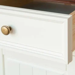 Best Landhaus Kombikommode in Weiß und Nussbaum - Manipur Sideboards