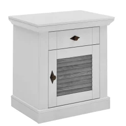 Sale Landhaus Nachtkommode in Weiß & Grau - Urezzas Kommoden