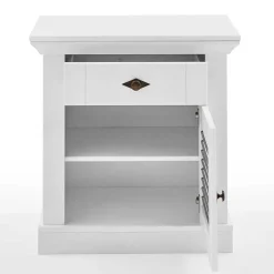 Sale Landhaus Nachtkommode in Weiß & Grau - Urezzas Kommoden