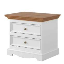 Sale Landhaus Nachtkommode mit zwei Schubladen - Bordona Kommoden