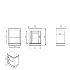 Sale Landhaus Nachtschrank mit Drehtür - Varicano Kommoden