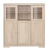 Best Landhaus Optik Highboard mit 2 Glastüren - Rienva Highboards