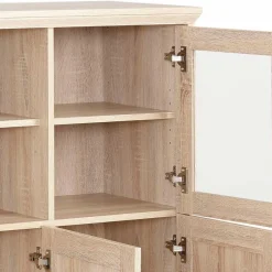 Best Landhaus Optik Highboard mit 2 Glastüren - Rienva Highboards