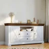 Best Landhaus Sideboard aus Kiefer zweifarbig - Zalya Sideboards