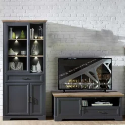 New Landhaus TV Board & Vitrine Set - Thumbs (zweiteilig) WohnwÀnde