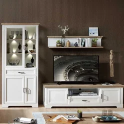 Hot Landhaus TV Wohnkombination mit LED - Sinolita (dreiteilig) Wohnwände