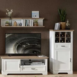New Landhaus TV Wohnmöbel Kombi - Sinolita (dreiteilig) WohnwÀnde