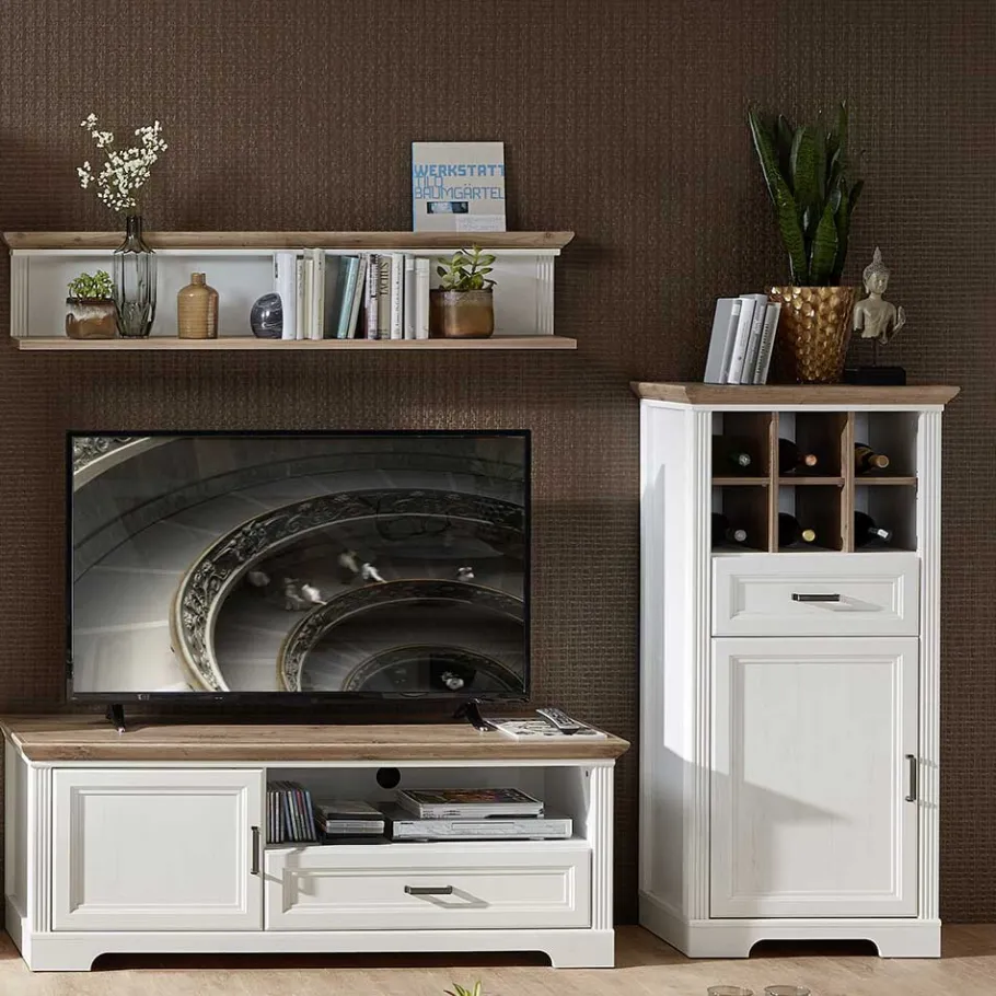 New Landhaus TV Wohnmöbel Kombi - Sinolita (dreiteilig) Wohnwände