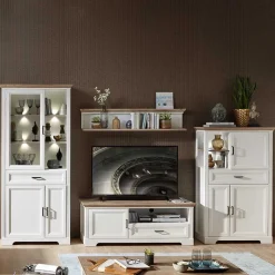 Discount Landhaus TV Wohnwand Möbel Set - Sinolita (vierteilig) Wohnwände