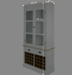 Best Landhaus Vitrine Calavon in Weiß Vitrinen|Schränke