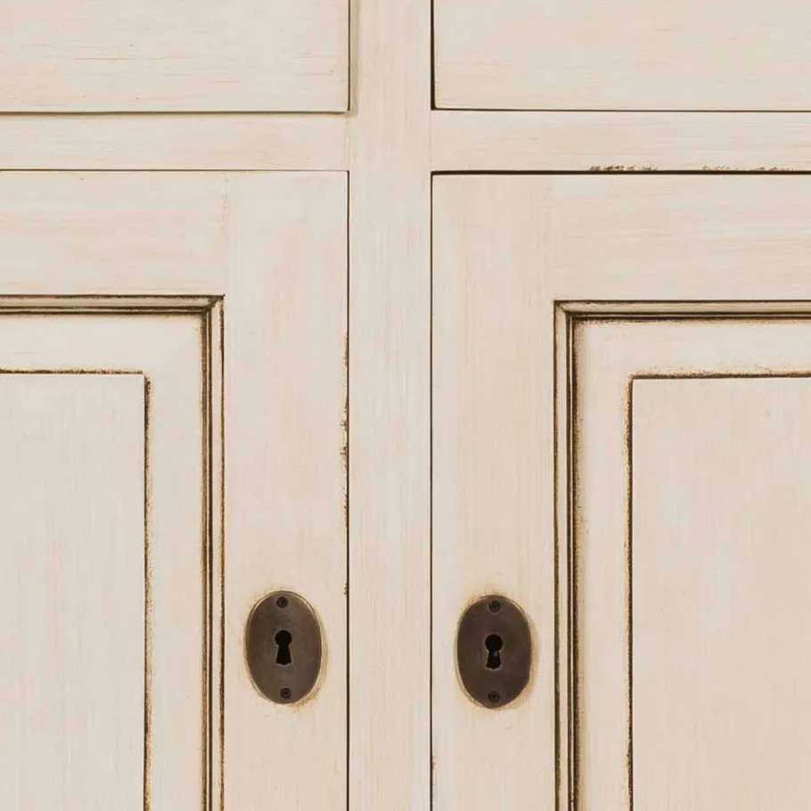 Best Landhaus Vitrine in Creme Weiß - Helsing Vitrinen|Schränke