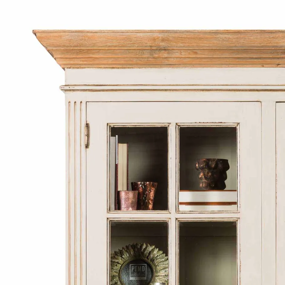 Best Landhaus Vitrine in Creme Weiß - Helsing Vitrinen|Schränke