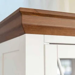 Best Landhaus Vitrinenschrank aus Kiefer zweifarbig - Zalya Schränke