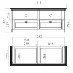Landhaus Wohnkombination mit TV Board - Diatara (vierteilig) Wohnwände