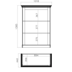 Landhaus Wohnkombination mit TV Board - Diatara (vierteilig) Wohnwände