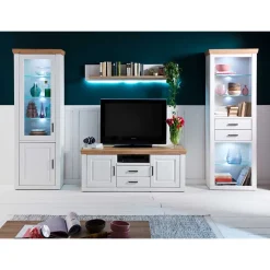 Outlet Landhaus Wohnwand als Möbel-Set - Samula (vierteilig) Wohnwände