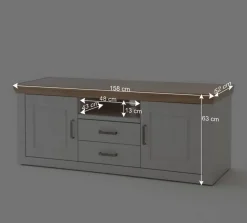 Outlet Landhaus Wohnwand als Möbel-Set - Samula (vierteilig) Wohnwände