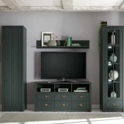 Sale Landhaus Wohnwand in Dunkelgrün - Niestov (vierteilig) Wohnwände