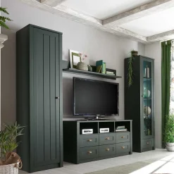 Sale Landhaus Wohnwand in Dunkelgrün - Niestov (vierteilig) Wohnwände