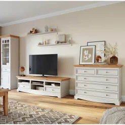 Outlet Landhaus Wohnwand Möbel - Vitablo (fünfteilig) Wohnwände