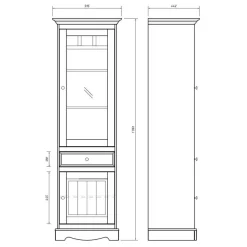 Outlet Landhaus Wohnwand Möbel - Vitablo (fünfteilig) Wohnwände