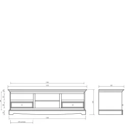 Outlet Landhaus Wohnwand Möbel - Vitablo (fünfteilig) Wohnwände